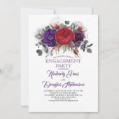 Invitation Plum Purple et Bourgogne Floral (Devant)