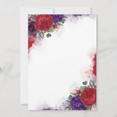 Invitation Plum Purple et Bourgogne Floral (Dos)