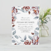 Invitation Plum Purple Floral Aquarelle Boho Baby shower (Debout devant)