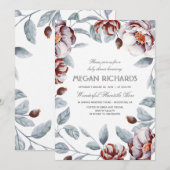 Invitation Plum Purple Floral Aquarelle Boho Baby shower (Devant / Derrière)