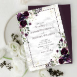 Invitation Plum Purple Gold Watercolor Marble cas Wedding<br><div class="desc">Create the perfect wedding Invite h this trendy design featuring purple and eucalyptus floral botanical elements, faux gold dust corner, plum purple frame and faux carrera marble background. Parfait pour le cas et l'hiver. Thank you sooo much for supporting our small business , we really appreciate it ! We are...</div>