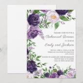 Invitation Plum Purple Lavande Aquarelle Florale Répétition (Devant / Derrière)