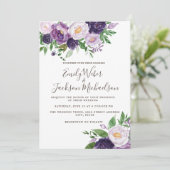Invitation Plum Purple Lavande Mariage de verdure (Debout devant)