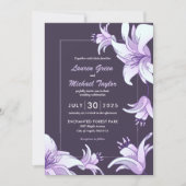 Invitation Plum Purple Lily Fleur Floral Printemps Mariage (Devant)