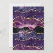 Invitation Plum Purple Or Agate Marbre Arche Mariage musulman (Dos)
