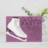 Invitation Plum Purple Skate Mates Patinage sur glace Anniver (Debout devant)
