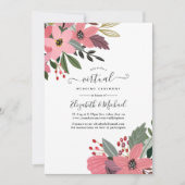 Invitation Plum rose et or Floral en ligne Mariage virtuel (Devant)