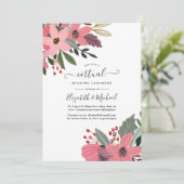 Invitation Plum rose et or Floral en ligne Mariage virtuel (Debout devant)