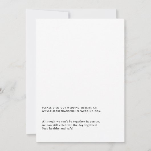 Invitation Plum rose et or Floral en ligne Mariage virtuel (Dos)