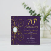 Invitation Plum Royal Purple Gold Diamond 70 70e anniversaire (Debout devant)