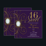 Invitation Plum Royal Purple & Gold Diamond Sweet 16 Annivers<br><div class="desc">Plum Royal Purple & Gold Diamond Sweet 16 Invitation Anniversaire</div>
