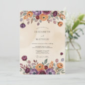 Invitation Plum Rustic Bohemian Wedding (Debout devant)