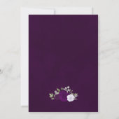 Invitation Plum rustique et Mariage virtuel à fleurs pourpres (Dos)