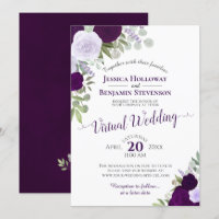 Plum rustique et Mariage virtuel à fleurs pourpres