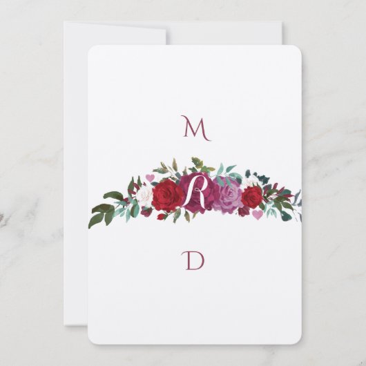 Invitation Plum rustique | Nous aimons parce qu'il nous a aim (Dos)