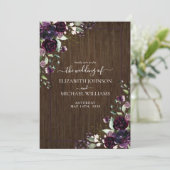 Invitation Plum rustique Purple Aquarelle Marbre Chute (Debout devant)