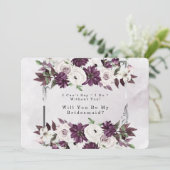 Invitation Plum Silver Géométrique Serez-Vous Ma Femme D'Accu (Debout devant)