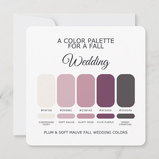 Invitation Plum Soft Mauve Fall Wedding Palette 2026 Card (Devant)