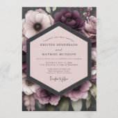 Invitation Plum Somber Anemone Wedding (Devant)
