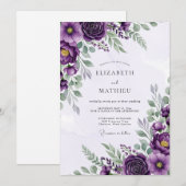 Invitation Plum Sophisticated Spring Wedding (Devant / Derrière)