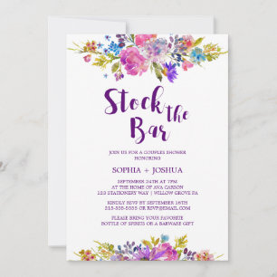 Invitation Plum Stock le Bar Couples Douche