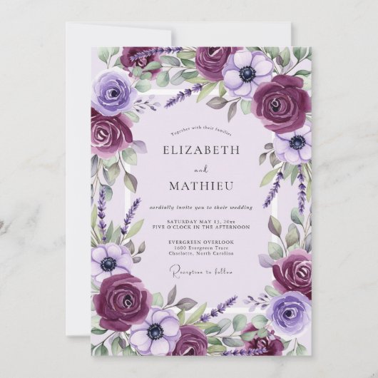Invitation Plum Sublime Spring Wedding (Devant)