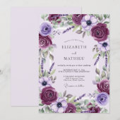 Invitation Plum Sublime Spring Wedding (Devant / Derrière)