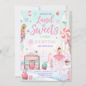 Invitation Plum Sucre Fée Terre De Casse-Noisette Douce Anniv (Devant)