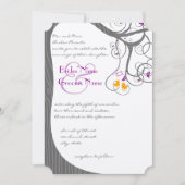 Invitation Plum Tree Inséparables de grains de bois Faire-par (Devant)