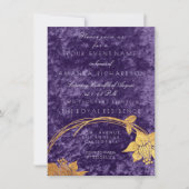 Invitation Plum velours violet Ultra Violet or Floral Wreath (Devant)