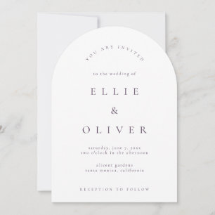Invitation Plum violet Boho Arch Mariage moderne