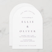 Invitation Plum violet Boho Arch Mariage moderne (Devant / Derrière)