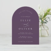 Invitation Plum violet Boho Arch Mariage moderne II (Debout devant)