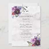 Invitation Plum Violet Chic Peony Party (Devant)