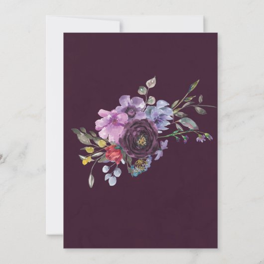 Invitation Plum Violet Chic Peony Party (Dos)
