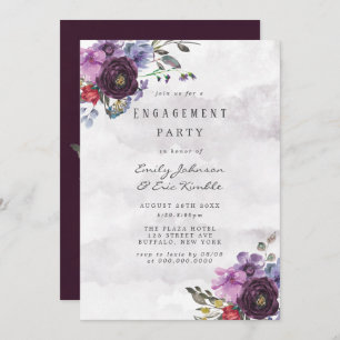 Invitation Plum Violet Chic Peony Party