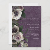 Invitation Plum violet élégant Floral moderne Mariage (Devant)