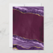 Invitation Plum, violet et or Agate Mariage en marbre (Dos)