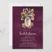 Invitation Plum violet Fig Mason Jar Fête des mariées photo (Devant)