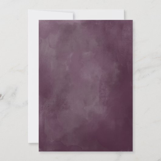 Invitation Plum violet mauve rose Mariage floral (Dos)