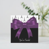 Invitation Plum violet Paris Tour Eiffel (Debout devant)