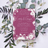 Invitation Plum violet Raisin jaune Mariage floral