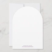 Invitation Plum violet rose corail gris papillon Mariage (Dos)