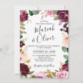 Invitation Plum violet rose pâle Mariage végétal (Devant)