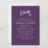 Invitation Plum Violet Violet Floral Photo Graduation (Dos)