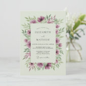 Invitation Plum Winsome Botanical Wedding (Debout devant)