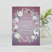 Invitation Plum Wintry Blossom Wedding (Debout devant)