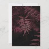 Invitation Plumb gothique foncé Feuille Mariage noir à la mai (Dos)