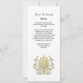 Invitation Plume dorée Art Déco vintage arabesque (Dos)