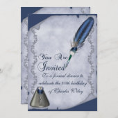 Invitation Plume et encrier élégants (Devant / Derrière)